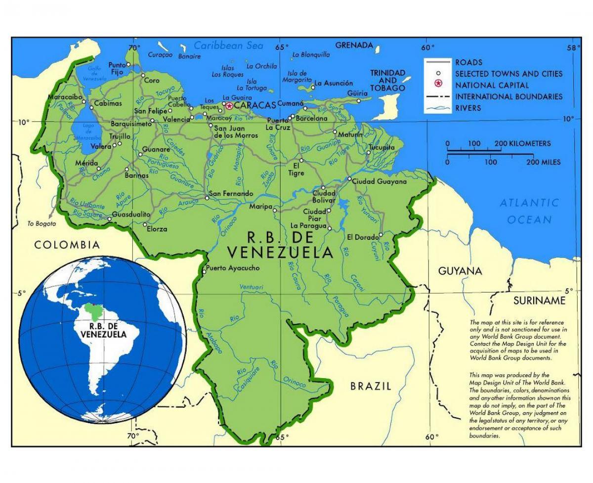 carte de la carte de venezuela