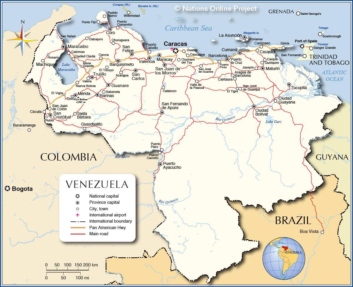 carte détaillée du venezuela
