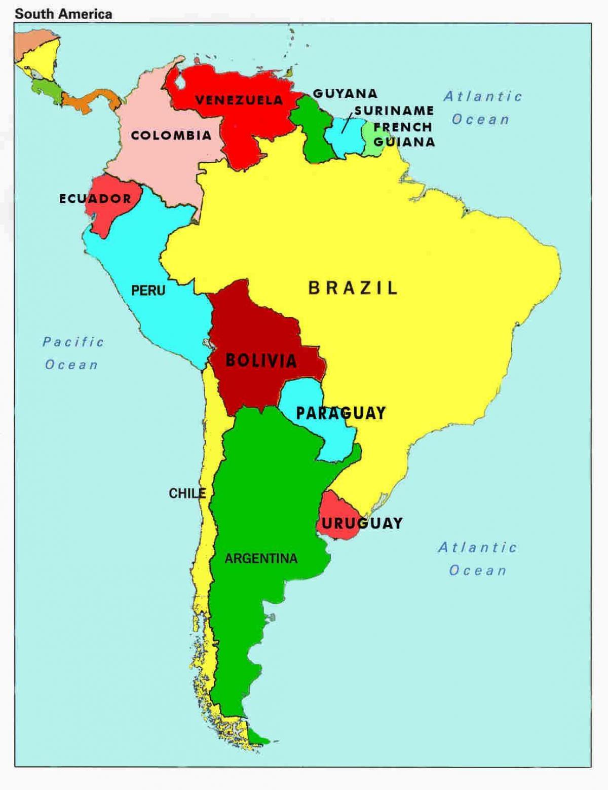 carte du venezuela et les pays environnants