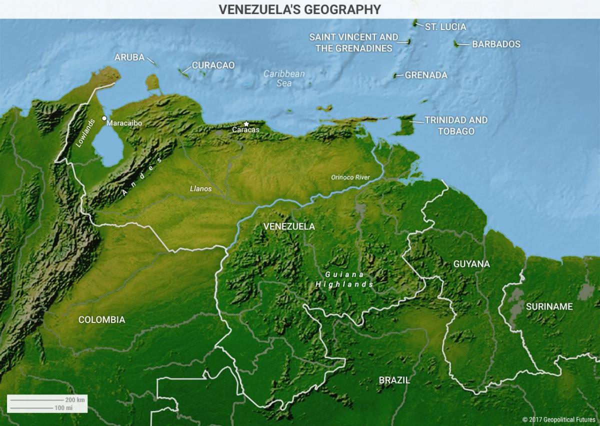 carte de géographie du venezuela