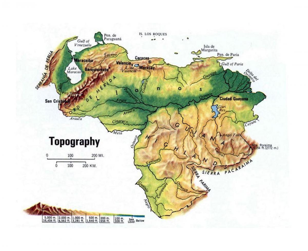 carte topographique du venezuela