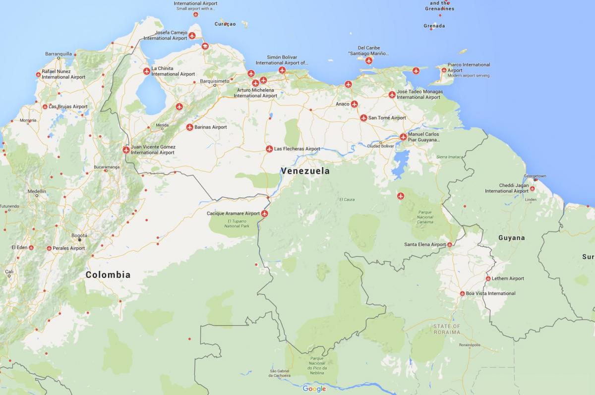 carte des aéroports venezuela