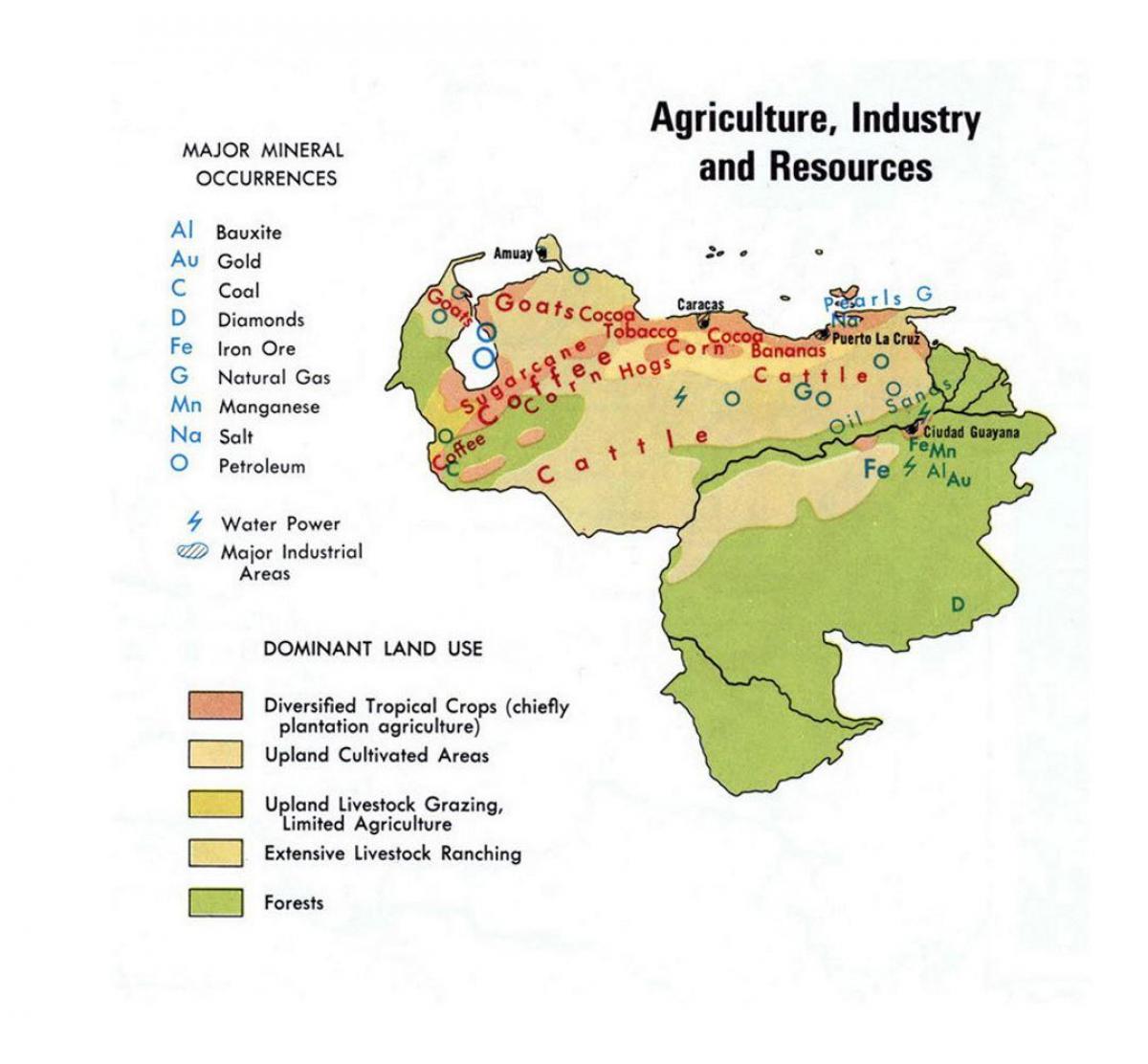 carte du venezuela ressources naturelles