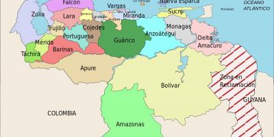 Carte du venezuela états