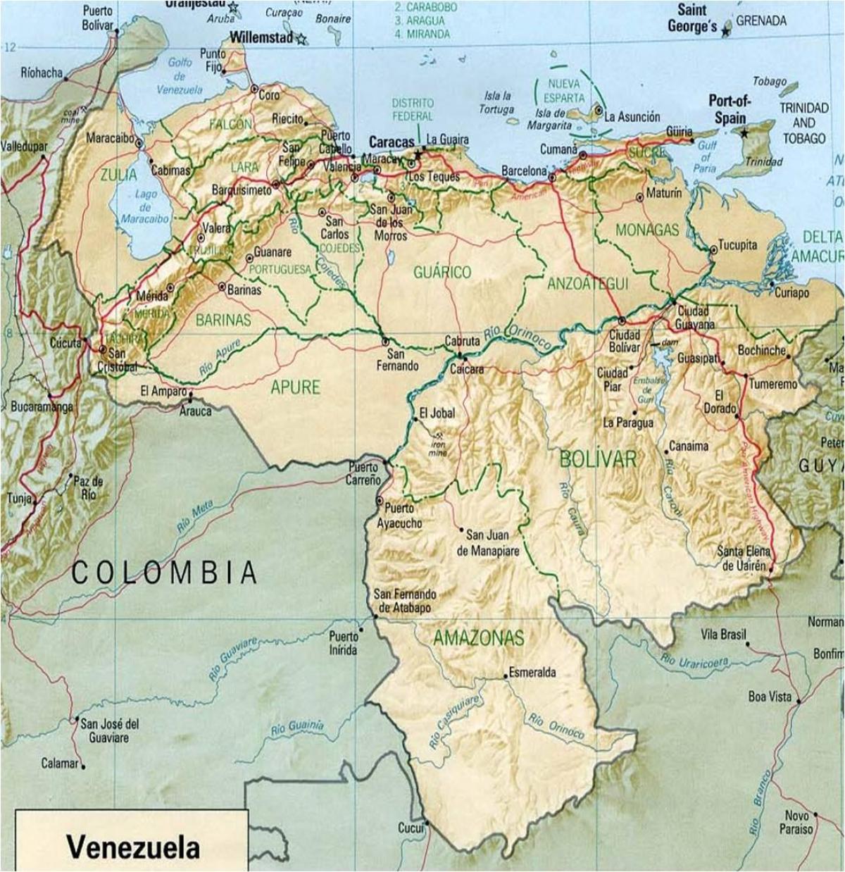carte du venezuela de la rivière