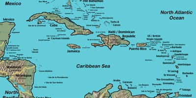Les îles au large du venezuela carte