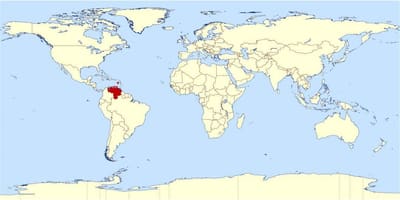 Venezuela emplacement dans la carte du monde