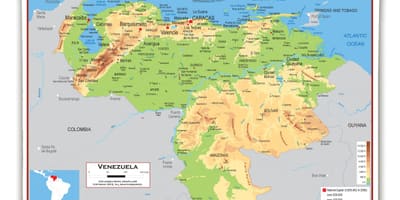 Carte du venezuela élévation