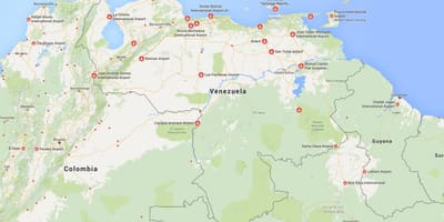 Carte des aéroports venezuela