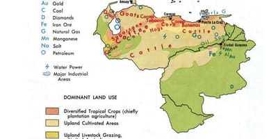 Carte du venezuela ressources naturelles